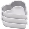 Miniatyrbild 1 av 2: 3-pack metallpuddingform hjärtformad kakform non-stick geléform metallpuddingbricka (9,8X9,5X2,4CM, silver)