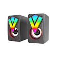 Miniatyrbild 1 av 5: Den nya datorn RGB Glowing Speaker Multimedia Desktop Game Mini Wired USB Audio System är utsökt och kompakt, med klar ljudkvalitet（Svart）