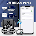 Pikkukuva 5 / 5: Bluetooth 5.3 -kuulokkeet, ipx8-vedenpitävät nappikuulokkeet, Enc Hd -puhelu, korvan sisäiset langattomat kuulokkeet syvä basso（musta）