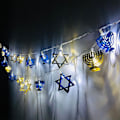 Miniatyrbilde 4 av 5: Hanukkah LED-lysdekorasjon, Davidsstjerne innendørs lysslynge