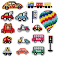 Miniatyrbilde 1 av 5: Broderte DIY-tilbehør til biljernlapper (16-delt sett), diverse trafikkdekorasjonslapper, søte klistremerkelapper for jakker, hatter, ryggsekker