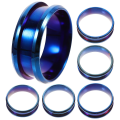 Miniatyrbilde 1 av 2: 6 stk rustfritt stål ring rillet ring blank DIY ring (2.00X2.00X0.80CM, blå)