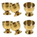 Miniatyrbild 1 av 2: 6-pack äggkopp i rostfritt stål, äggställ för skrivbord, liten ölglas (4,70 x 4,70 x 4,70 cm, guld)