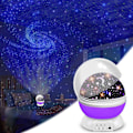 Miniatyrbilde 3 av 5: Stjernehimmel-projektor baby nattlys LED 360 roterende projeksjonslampe romantisk LED