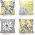 Miniatyrbild 1 av 5: Set med 4 kuddfodral, soffhem vardagsrum sovrum heminredning blommörngott 45X45cm (Daisy - 45X45)