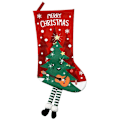 Miniatyrbilde 1 av 2: Juletema jule strømpeanheng juletrepynt julegodtepose (46X25,5cm, flerfarget 4 stk)