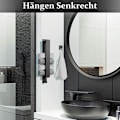 Miniatyrbild 2 av 5: FlkwoH Handduksstång för badrum, självhäftande väggmonterad handduksstång, 304 rostfritt stål handduksstång, för badrum och kök-matt svartMatt svart