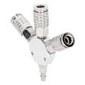 Miniatyrbillede 1 af 4: 3-vejs luftdeler 1/4 tommer NPT han gevind 3-vejs manifold aluminiumlegering pneumatisk fitting til industrien