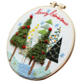 Miniatyrbild 2 av 2: 1 set av korsstygnsset Jul broderikit Jul korsstygn ofärdigt broderi hantverk (20.00X20.00X1.00CM, som visas på bilden)