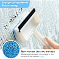 Miniatyrbillede 2 af 5: Vindue Rengøring Børste Mikrofiber Squeegee Vindue Skrubber, Professionel Vindue Rengøring Combi Vindue Combi Vindue Skrubber til Badeværelse Gulv/Væg Flise