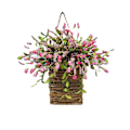Miniatyrbillede 1 af 4: Simuleret Blomsterkurv Krans til Dørdekoration med Broderede Kugler og Vinstokke