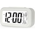 Miniatyrbild 1 av 5: Digital väckarklocka LED digital väggklocka datum temperatur 12h 24h USB väckarklocka 3D sovrum kontor dimbar klocka vit Retoo