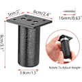 Miniatyrbillede 2 af 5: 4 stk. Justerbare møbelben Sengeben Forhøj møbler Aluminiumlegering Fod til Boxspring, Garderobe, Bord (Sort, Højde 80mm)VEBTle