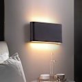 Miniatyrbild 1 av 4: LED-vägglampa inomhus och utomhus 6W dekorativ vägglampa vattentät IP54 övre och nedre vägglampa 3000K varmvit svart
