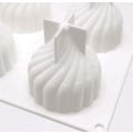 Miniatyrbilde 2 av 5: Kakeform i silikon, 6 hulrom, spiralformet slott, silikonform for kake, mousseform