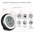 Miniatyrbild 2 av 4: Digital hygrometer, inomhus termometer hygrometer omgivande temperatur max min display exakt väggmonterad bordstermometer med pekskärm för