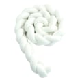 Miniatyrbild 1 av 5: Baby Crib Bumper - 3 meter flätad babykudde orm flätad stötfångare sammet spjälskydd nyfödd spjälskydd, vit - 1M