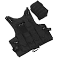 Miniatyrbillede 2 af 2: Multi-lomme vest udendørs camping vest åndbar vest med opbevaringspose (53.00X49.00X12.00CM, sort)