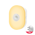 Miniatyrbild 1 av 4: 2023 Ny rörelsesensor nattlampa kök infraröd plug in hall dimbar ABS WIFI badrum vit sänglampa nattlampa