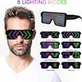 Pikkukuva 4 / 5: Led-valot lasit, 8 valokuviota, Cyberpunk-valot lasit Futuristic-lasit, Usb-ladattavat Led-lasit Raveihin, Cosplayhin ja juhliin