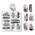 Miniatyrbilde 4 av 4: 29 Marmor Blomster Blad Geometrisk Design Negle Stempel Plader Stencil