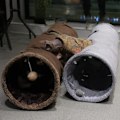 Miniatyrbild 4 av 4: Kattunnel stor katt rasslande tunnel lektunnel katt rör katt leksak för alla katter kaniner valpar brun