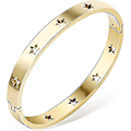 Miniatyrbillede 1 af 3: Rustfrit stål stjerne åben spænde klassisk plain bangle armbånd (guld)