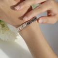 Miniatyrbillede 5 af 5: Ny Fashion Dame Romantisk Hjerte 9mm Bredde Rustfrit Stål Armbånd Ba（Guld Hjerte）