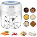 Miniatyrbillede 1 af 5: Mini Food Processor: Grøntsags-, Hvidløgs-, Kødhakker, Egnet til Babymad (250ML, Hvid)