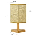 Miniatyrbild 3 av 5: Bordslampa för sovrum 3-vägs dimbar nattduksbordslampa med rund linnetygsskärm för vardagsrum kontor sovsal, massivt trä, LED-lampa ingår（Brun）