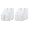 Miniatyrbillede 1 af 2: 2 Pakket magasinholder i plast til skrivebord (27,00 x 24,00 x 9,00 cm, hvid)