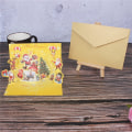 Miniatyrbild 1 av 4: FlkwoH 3D Jul-kort, Julhälsningskort Pop Up-kort, Kuvert ingår, Julgåvokort, Jultomten