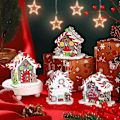 Miniatyrbild 5 av 5: Jul Pepparkakshus Prydnad Miniatyr Julgodis Hus Pepparkaka Dekor Pepparkaka C
