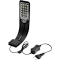 Miniatyrbillede 1 af 5: Sort Skal Led Akvarielys Lampe Klip, Ultra-tynd Akvarielampe Med Lys, 24 Led Akvarielys Hvid Og Blåt Lys