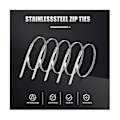 Miniatyrbillede 5 af 5: Metal Kabelbindere Heavy Duty Selvlåsende Rustfrit Stål Til Maskiner, Køretøjer Og Mere (11,8 Tommer（Sølv）