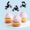 Miniatyrbilde 2 av 5: 24 stk motorsykkel bursdagskake topper dekorasjon motorsykkel festdekorasjon-m.2818