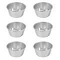 Miniatyrbillede 1 af 2: Pakke med 6 runde non-stick buddingkopper, varmebestandige buddingbagekopper (sølv) (6,70X6,70X3,20CM, sølv)