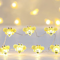 Miniatyrbild 1 av 5: Fairy Bee ljusslinga, batteridriven, festlig julgransdekoration, 20 LED-lampor
