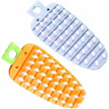 Miniatyrbild 1 av 5: 2-pack frukt- och grönsaksborste, flexibel kreativ borste (orange + blå)