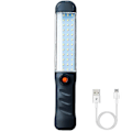 Miniatyrbilde 1 av 5: Led-lommelykt, oppladbar arbeidslampe med magnetisk base og opphengskrok, 3 moduser flomlys for bilreparasjon, grill, utendørs bruk