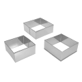 Miniatyrbilde 1 av 2: 3 stk firkantet kutter i rustfritt stål, DIY deig fondant konditorbakingsverktøy, kjeksformer, kakeformer for DIY