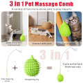 Miniatyrbild 5 av 5: 2-pack kattmassagekil med 38-tums fjäderleksak för interaktiva katter Igelkottformad hörnborst (grön)