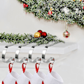 Miniatyrbild 2 av 3: 6 st julstrumpehängare klämma krok metallkrok multifunktionell krok för mantel juldekoration（silver）