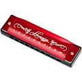 Miniatyrbillede 1 af 2: Begynderharmonika, harmonika til studerende, børneharmonika, børns 10-huls harmonika (10,4X2,8X2,1cm, rød)