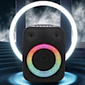 Miniatyrbild 5 av 5: Bluetooth-högtalare stereo, trådlös bärbar högtalare med lampor, subwoofer för utomhusfester (svart)