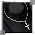 Miniatyrbilde 2 av 5: Boho Rhinestone Cross Halskjede Gull Langt Anheng Halskjeder Kjede Glitrende Krystall Halskjede Smykker Justerbar for Kvinner og Jenter