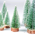 Miniatyrbild 4 av 5: 8 konstgjorda julgranar, minijulgranar, mini bordsdekorationer inomhus, minigreena träd, dekorerade julpartybordsträd