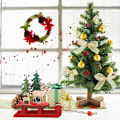 Miniatyrbild 3 av 5: 3 st jultomte-släde dekorationer i trä, jultomte, snögubbe, älg, bordsdekorationer, festivalhem, festdekorationer för jul, barnpresenter