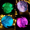 Miniatyrbillede 4 af 4: Stor 3D månelampe, månelyslampe nattelys med 16 farver 4 automatisk