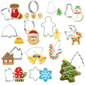 Miniatyrbilde 1 av 5: 14 stk/sett rustfritt stål julekakeform pepperkakehus mann juletrekake baking kake fondantform sølv